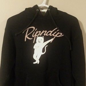 Ripndip Cat Pullover Hoodie Sweatshirt Black EUC Small